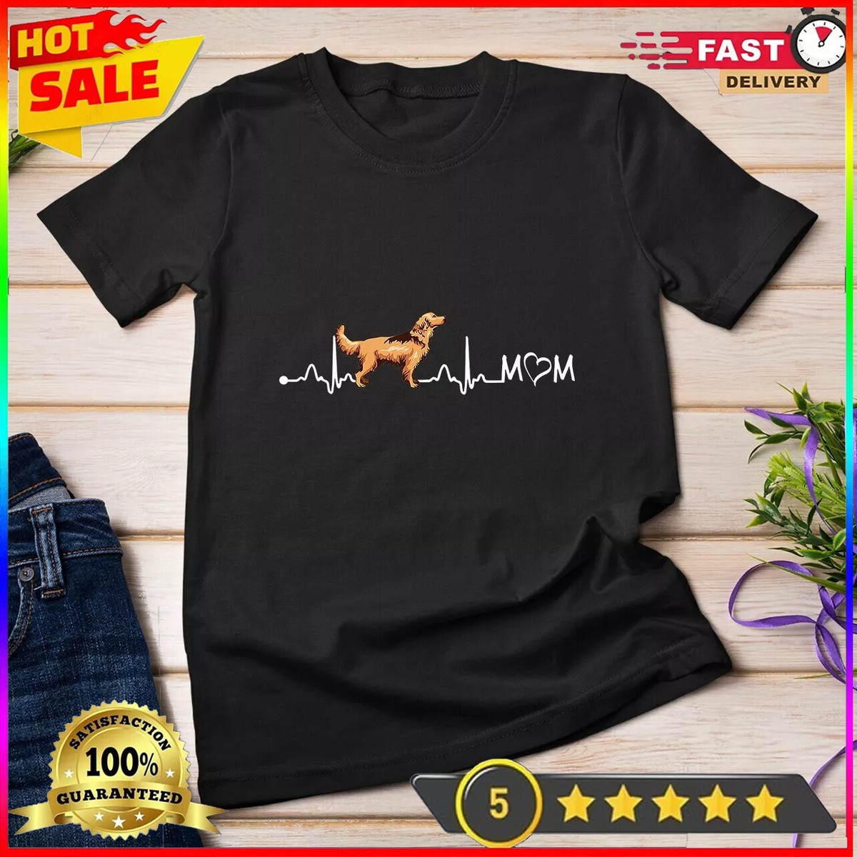 Golden Retriever Heartbeat Love My Golden Retriever T-Shirt Golden Retriever Heartbeat Love My Golden Retriever T-Shirt