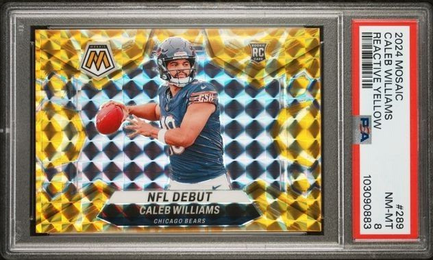 PSA 8 2024 Mosaic REACTIVE Yellow CALEB WILLIAMS RC Rookie Graded NM-MT #289