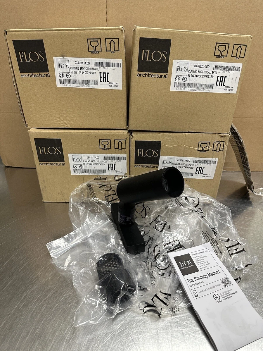 Lot Of 4 New Flos Running Magnet Spot 120 Light Dali Black LED 24V
