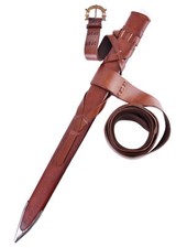 Scheide mit G&uuml;rtel und Bronzeschnalle f&uuml;r Wikingerschwert, versch. L&auml;ngen