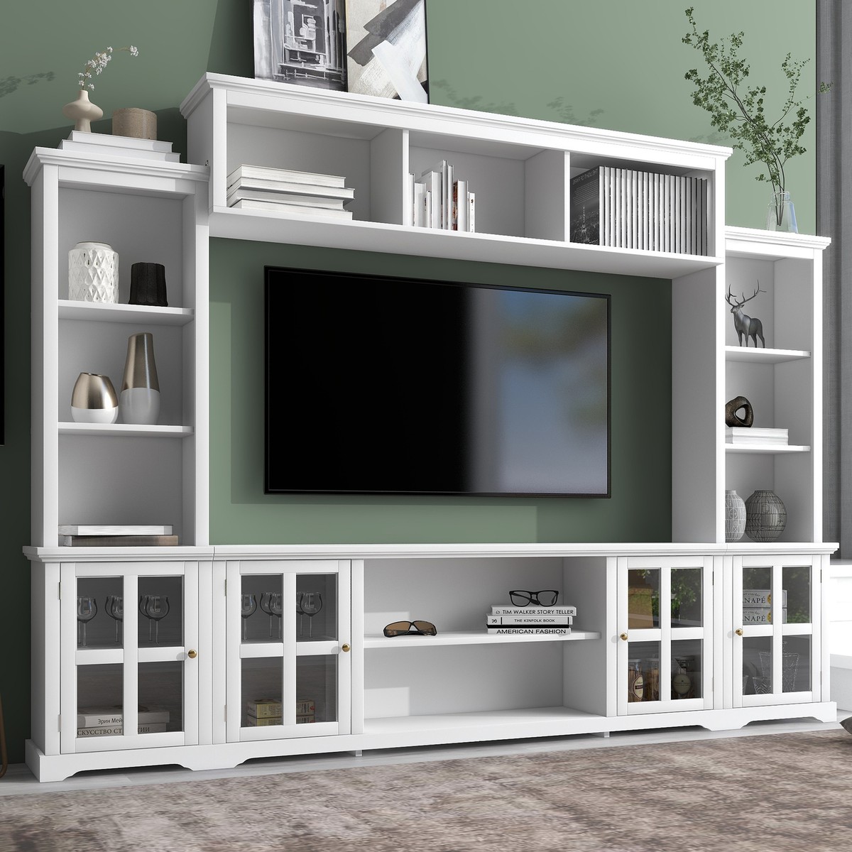 Entertainment Wall Unit TV Console Table for TVs Up to 70