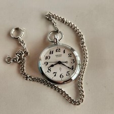 Seiko Railway Pocket Watch 7550-0010 Battery Dead 1980s Vintage JP