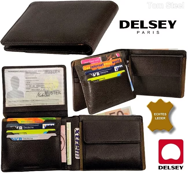 NUVOLA PELLE Mens Leather Wallet With Snap Button Black - Wallets Brands