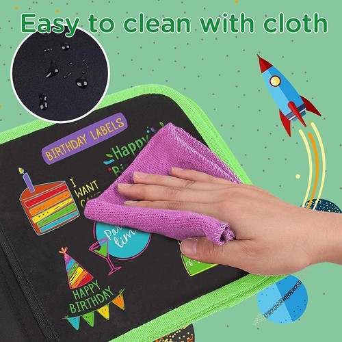 Erasable Doodle Book for Kids Reusable Drawing Pad with 12 Pens Travel Toy Set - Afbeelding 11 van 25