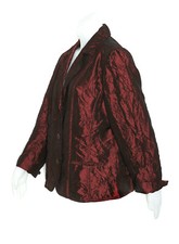 Festive Red Blazer Chico's 2 Razzie High Shine Color Large All Season