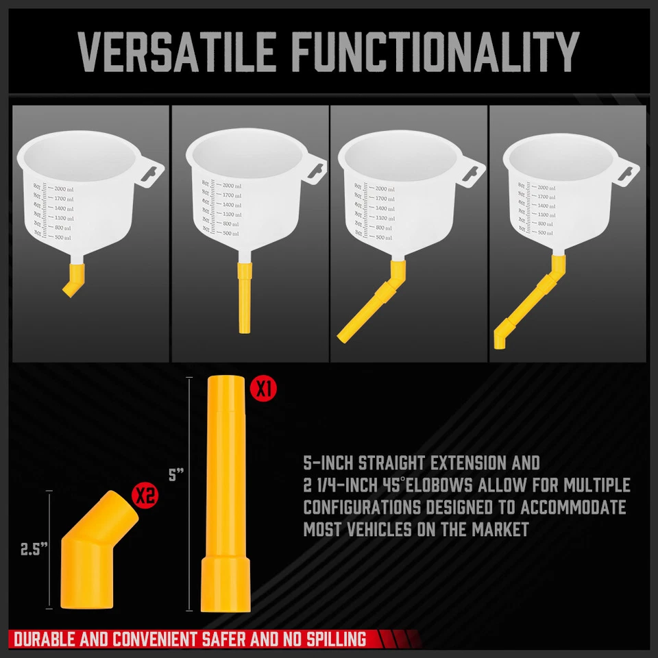 19-Piece Radiator Coolant Funnel Kit Spill Proof Car Refilling Universal Adaptor - image 4 of 4