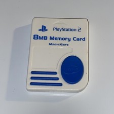 Ps2 Memory Card White Blue For PlayStation 2 PS-80516 Tested - Fast Shipping