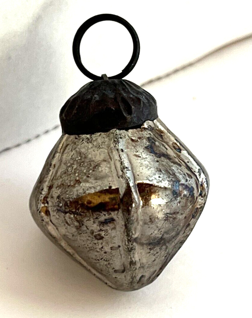 Creative Co-Op 3 Vintage Look Mercury Glass Ornaments PEWTER Color 1" - 1 1/2"