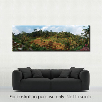Panorama - Tegallalang Rice Terraces - Ubud, Bali - Canvas Print 3:1 Ratio