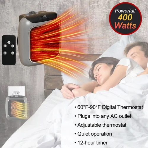 Portable Wall Space Heater Ceramic Fast Heating Electric Fan Heater LED Display - Picture 1 of 14
