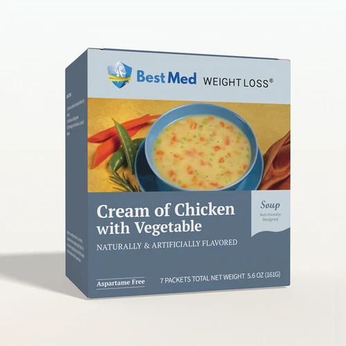 BestMed Weight Loss Cream of Chicken with Vegetable Soup High Protein 7ct