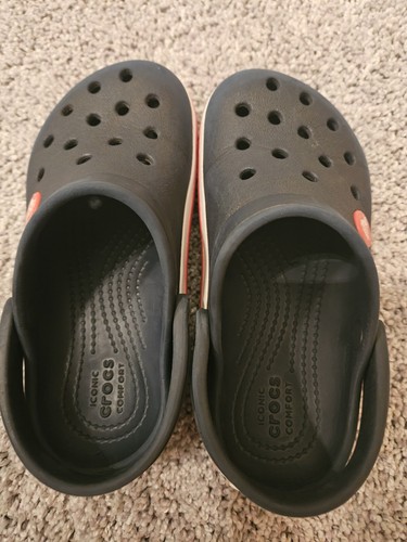 ADORABLE KIDS CROCS SIZE C10 NAVY BLUE/RED/WHITE  - Picture 6 of 12