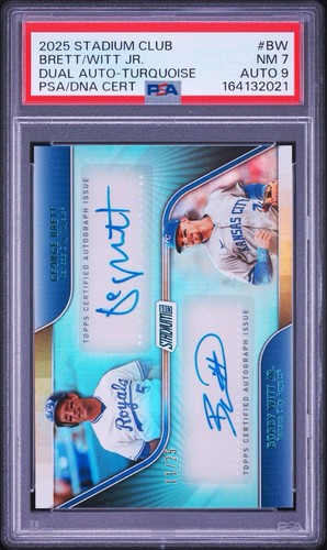 George Brett / Bobby Witt Jr. #DA-BW 2025 Topps Stadium Club Dual Autograph card