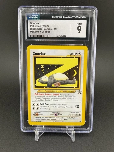 2002 POKEMON SNORLAX BLACK STAR PROMO #49 POKEMON LEAGUE CGC 9!