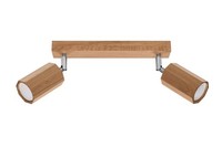 Deckenstrahler Deckenleuchte Holz 30 Cm 2-Flammig GU10 Verstellbar Wohnzimmer