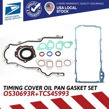 Oil Pan Gasket Set + Engine Timing Cover Gasket Set TCS45993 & OS30693R For GMC