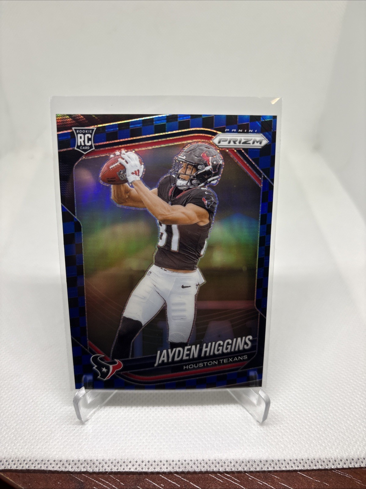 2025 Panini Prizm Black & Blue Checkerboard JAYDEN HIGGINS RC #376 Texans SP