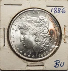 1886 P Morgan BU Silver Dollar - Brilliant condition slight stain, 90% silver US