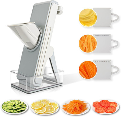 Safe Mandoline Slicer for Kitchen, 4-In-1 Chopper Vegetable Cutter, Mandolin Jul