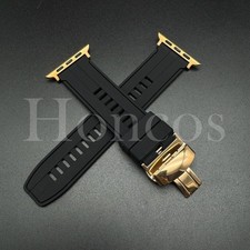 38 40 41 42 44 45 46 49 MM Black Rubber Band For Apple Watch Series 10 9 8 7 6 5