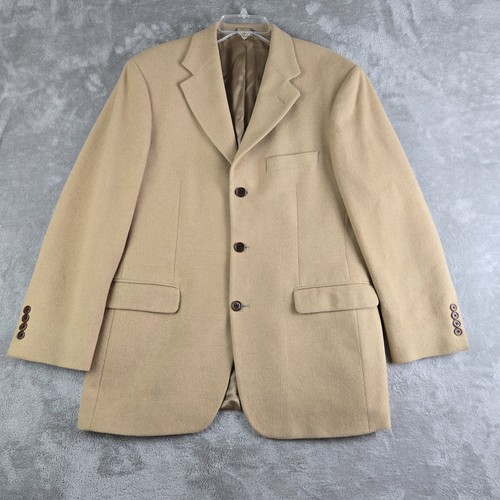 Brooks Brothers 346 Blazer Jacket Mens 40R 100% Camel Hair 3 Buttons Sport Coat