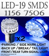 2 Pairs 1156 1159 1259 Led 19 Smds Blue Fit Backup Reverse Light Bulbs Lamp L23