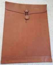 Koperta skórzana vintage 9,75 X 12,75 grawerowana