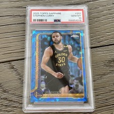 2025/26 Topps Chrome Sapphire Stephen Curry #201 PSA 10 Gem Mint Warriors
