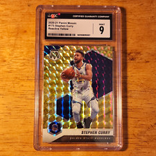 Panini 2020-21 Mosaic Stephen Curry #175 Reactive Yellow Prizm Graded CGC 9