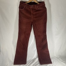 Vintage Wrangler Corduroy Pants Regular Fit Size 32 Medium Cordovan Red Brown