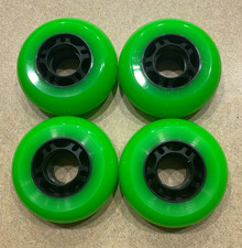 Wheelcome Neon Green Rollerblade Inline Hockey Skate Wheels 72mm 4-Pack