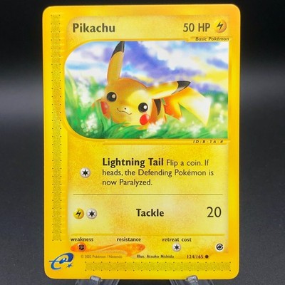 Pokemon Pikachu 124/165 - 2002 Expedition Base Set - NM Non-Holo WotC E-Reader