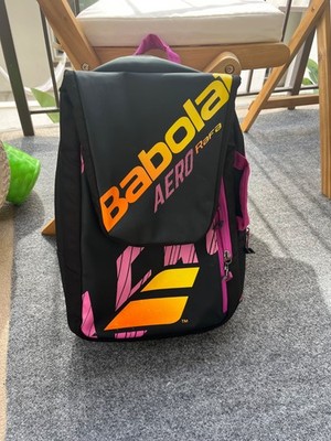 BABOLAT AERO RAFA TENNIS RACKET BACKPACK BLACK/PINK/ORANGE Babolat Pure Aero Rafa Tennis Backpack - Black/Orange/Purple main image 2