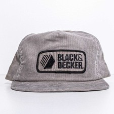 VTG 80s Black & Decker Corduroy Snapback Hat Swingster Made in USA Workwear
