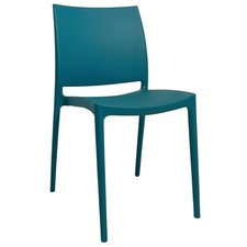 Chaise De Salle À Manger Altea En Plastique Couleur Vert Pétrole Modèle Confort
