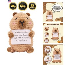 Capybara Gifts, Positive Crochet Animals Capybara, Knitted Wool Capybara Toy ...