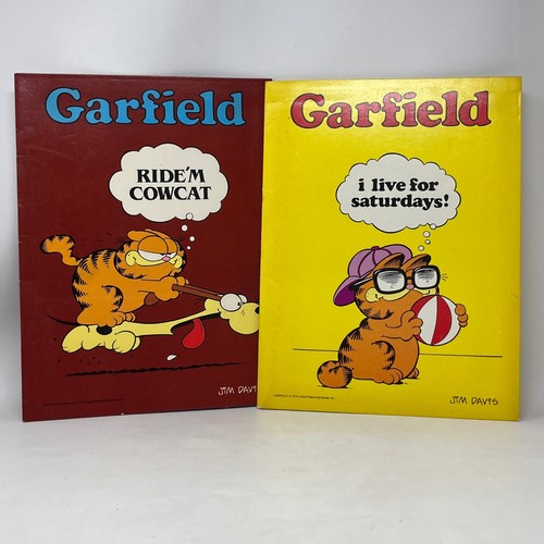 Vintage 1978 Garfield Mead Folders Set of 2 Ride'm Cowcat Saturdays 33288