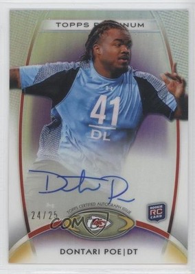 2012 Topps Platinum Purple Refractor 24/25 Dontari Poe #163 Rookie Auto RC 0f8