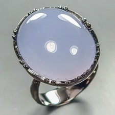 Handmade ring 34 ct Natural Chalcedony Ring 925 Sterling Silver Size 8 /R444938