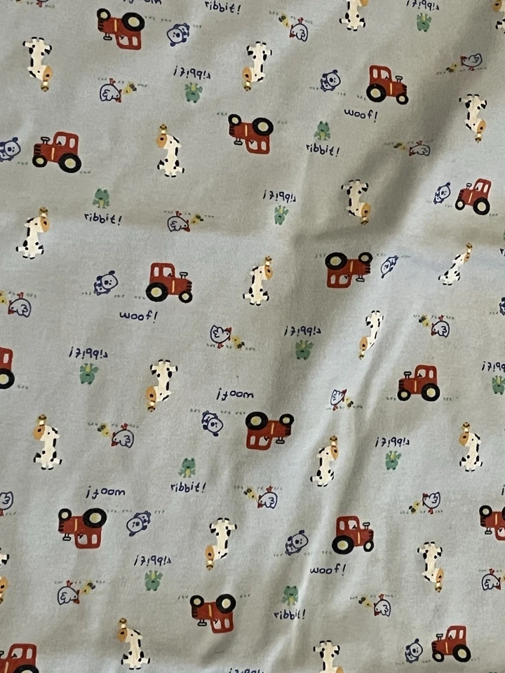 Manta bebé Carters Child Of Mine azul granja vaca tractor rana perro 30x26 de colección Foto 2 de 4