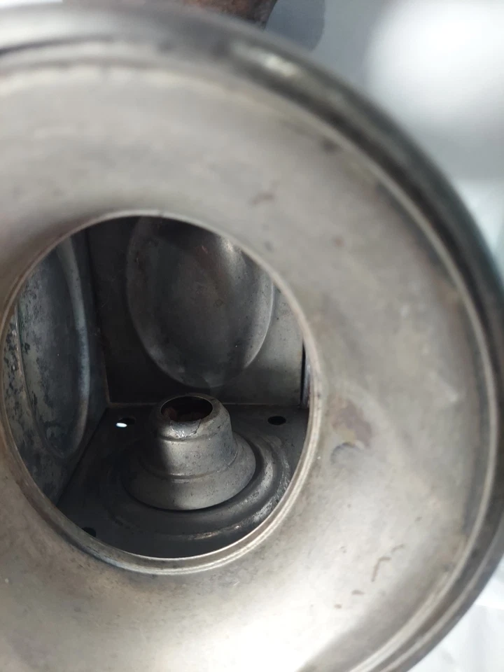 Antigua lámpara redonda de vidrio biselado para cochecito, luz de carro. Foto 3 de 4