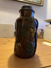 Alte Keramik Flasche Zinndeckel Schraubflasche