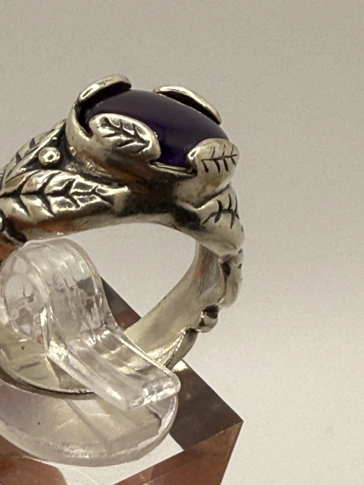 Anillo Cabujón Amatista Plata Esterlina Vintage Carolyn Pollack Relios Talla 5 Foto 3 de 4