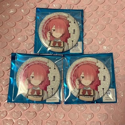 Re:Zero Ram Glitter Can Badges 3Pc Set, Karaoke no Tetsujin, Metal,