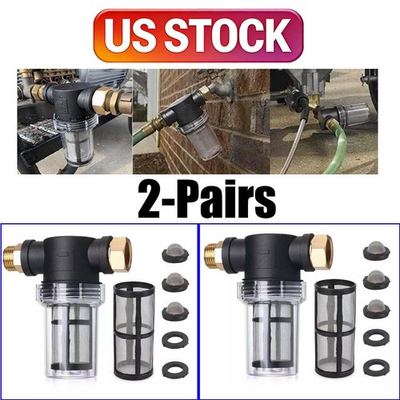 #ad 2pcs Garden Hose Inlet Filter Inline Water Pressure Washer Washing Sediment $23.99