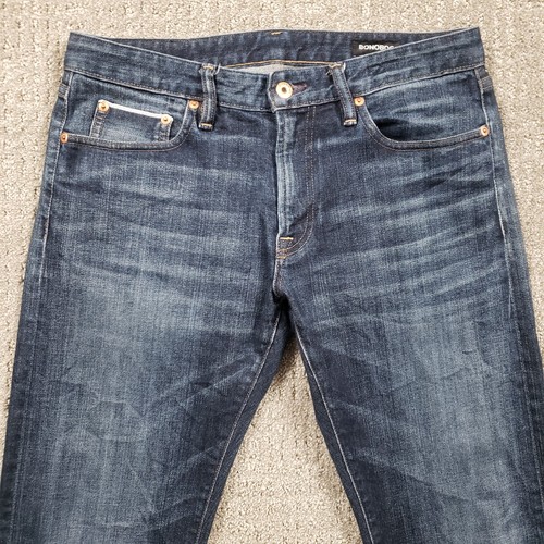 Bonobos Selvedge Jeans Mens 31x30 Blue Dark Wash Raw Denim Low Rise Straight - Picture 2 of 15