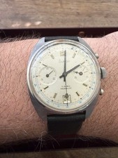 Vintage Valjoux 7734 Chronograph Date Swiss Watch RARE Montre Flamor Swiss 17j