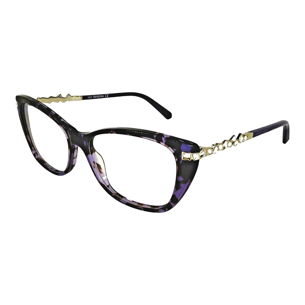 Swarovski Multicolor Plastic Glasses Women\'s (Frames) Swarovski Unisex Eyeglass Frames SK5391 081 Violet 53mm  main image 4