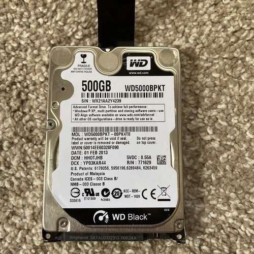 WESTERN DIGITAL 500GB 8MB BUFFER 2,5" SATA 2 HDD WD5000BPKT-00PK4T0