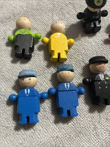 PlanCity Lot Of 11 Wooden Figures Toy Made in Thailand 2.5” - Picture 2 of 5